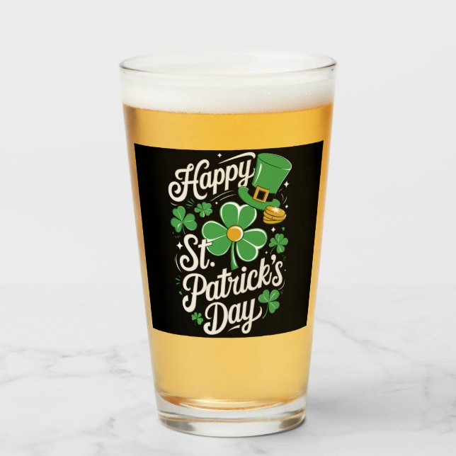 Glad St Patrick's Day irländskt arv St Patty's  Glaskopp (Framsida fylld)