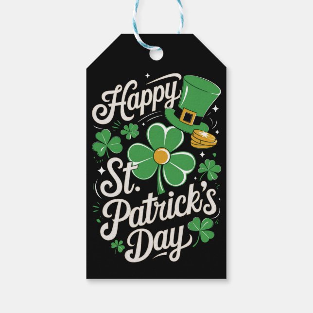 Glad St Patrick's Day irländskt arv St Patty's  Presentetikett (Baksidan)