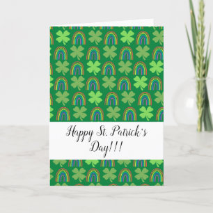 Glad St Patricks Day Klöver Faltad Högtidskort Helgkort