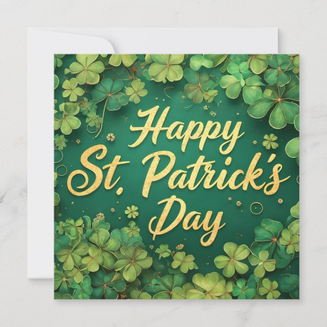 Glad St. Patrick's Day-klöverdesign Anteckningskort (Framsida)