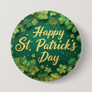 Glad St. Patrick's Day-klöverdesign Knapp