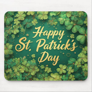 Glad St. Patrick's Day-klöverdesign Musmatta