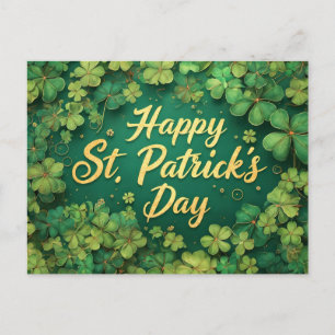 Glad St. Patrick's Day-klöverdesign Vykort