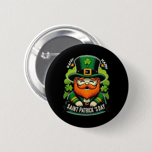 Glad St Patricks Day Knapp (Framsida & baksida)