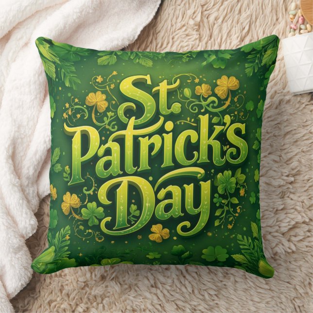 Glad St. Patrick's Day Kudde (Filt)