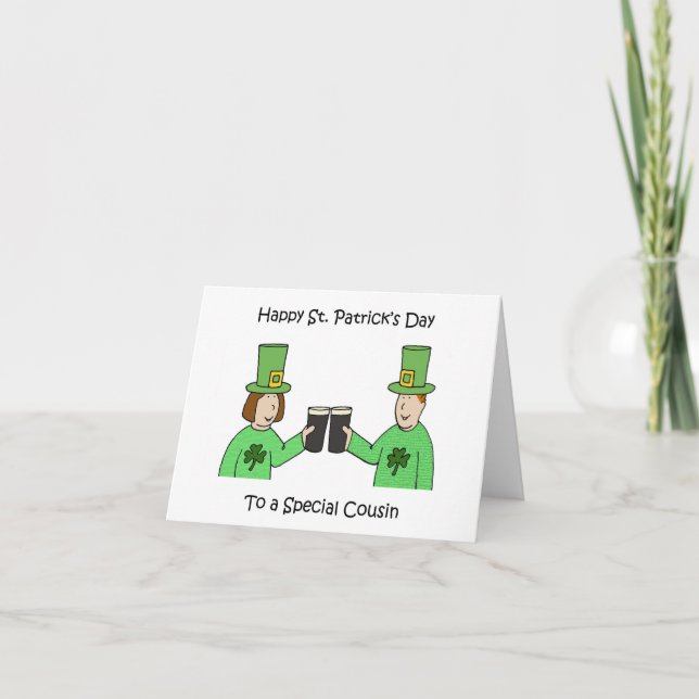 Glad St. Patrick's Day kusin Kort (Framsida)