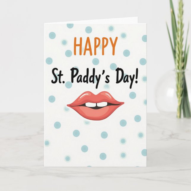 Glad St. Patricks Day Kysskort Kort (Framsida)