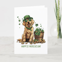 Glad St. Patrick's Day Labrador Retriever Hund Helgkort