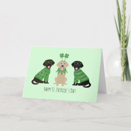 Glad St Patricks Day Labrador Retriever Hundar Helgkort