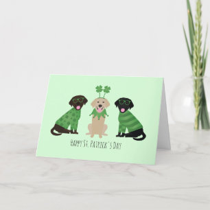 Glad St Patricks Day Labrador Retriever Hundar Helgkort