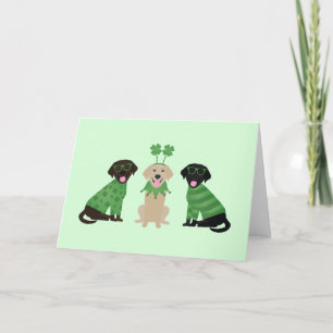 Glad St Patricks Day Labrador Retriever Hundar Helgkort