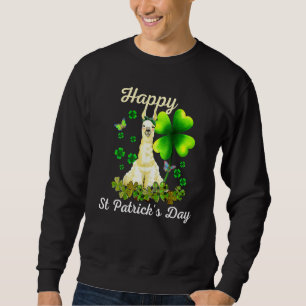 Glad St Patricks Day Lama Grön Shamrock Glad S Lång Ärmad Tröja