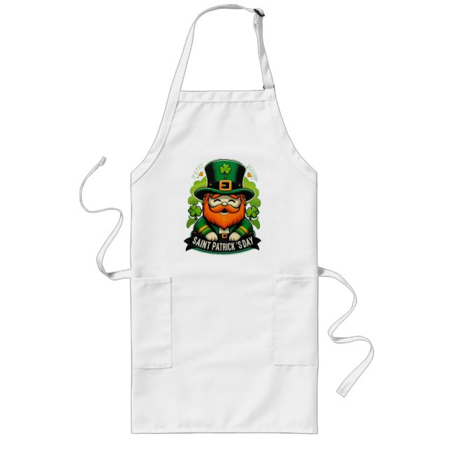 Glad St Patrick's Day Långt Förkläde (Framsidan)