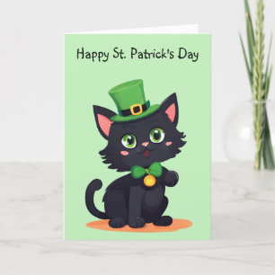 Glad St. Patrick's Day Lekfull Kattkort Helgkort