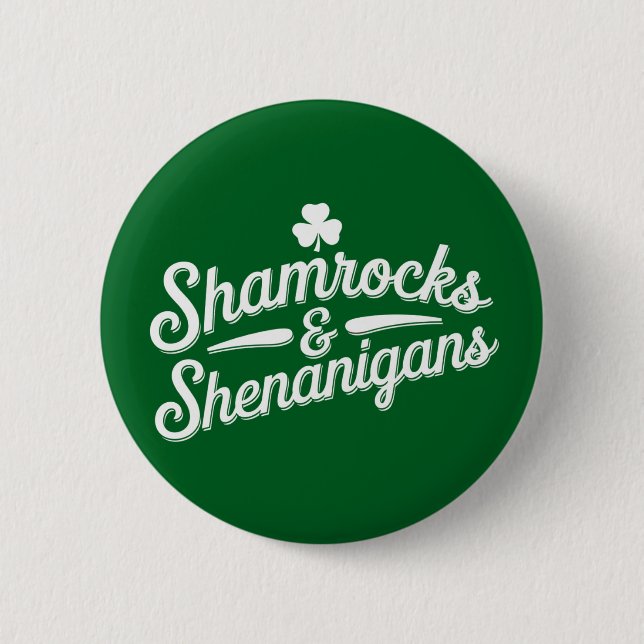 Glad St. Patrick's Day Lucky Shamrock & Shenanigan Knapp (Framsida)