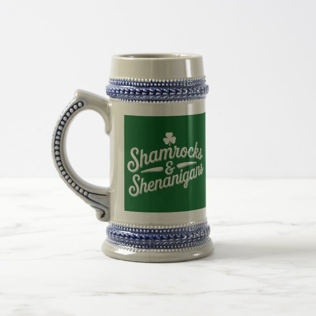 Glad St. Patrick's Day Lucky Shamrock & Shenanigan Sejdel (Vänster)