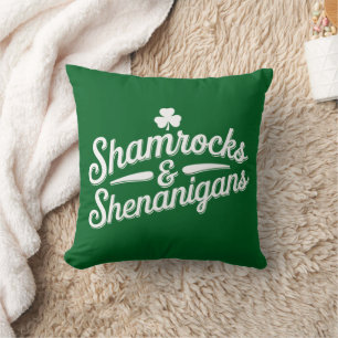 Glad St. Patricks Day Lucky Shamrock&Shenanigans Kudde