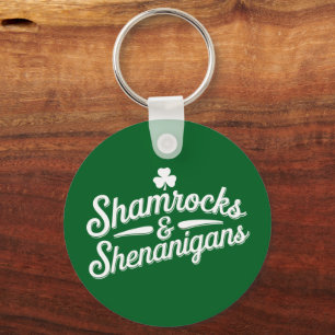 Glad St. Patricks Day Lucky Shamrock&Shenanigans Nyckelring