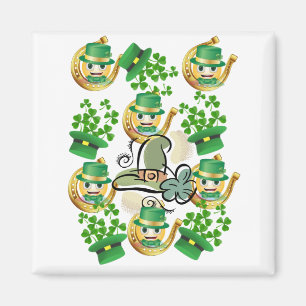 Glad St. Patricks Day Magnet Kloverblad