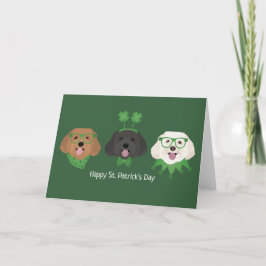 Glad St. Patricks Day Maltipoo Hundar Helgkort