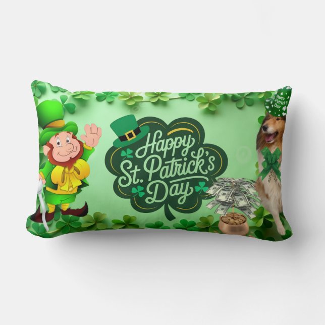 Glad St. Patrick's Day med vår Helena Lumbarkudde (Framsida)