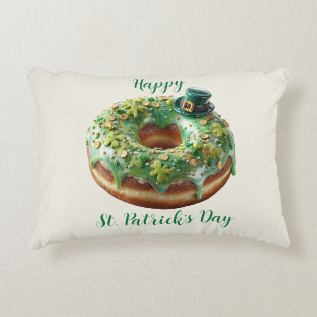 Glad St. Patrick's Day-munk med Leprechaunhatt Prydnadskudde (Framsidan)