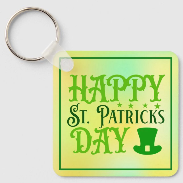 Glad St. Patrick's Day Nyckelring (Framsida)