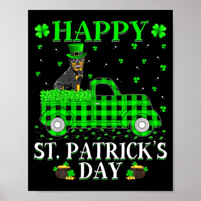 Glad St Patricks Day Och Shamrock T Tröja  Poster (Framsidan)
