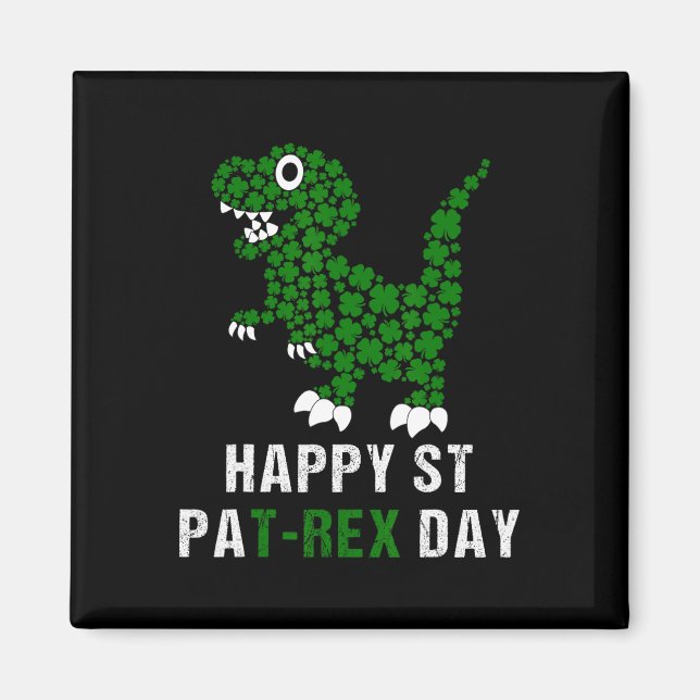 Glad St Patricks Day Patrex T-rex Dinosaur Rolig  Magnet (Framsidan)