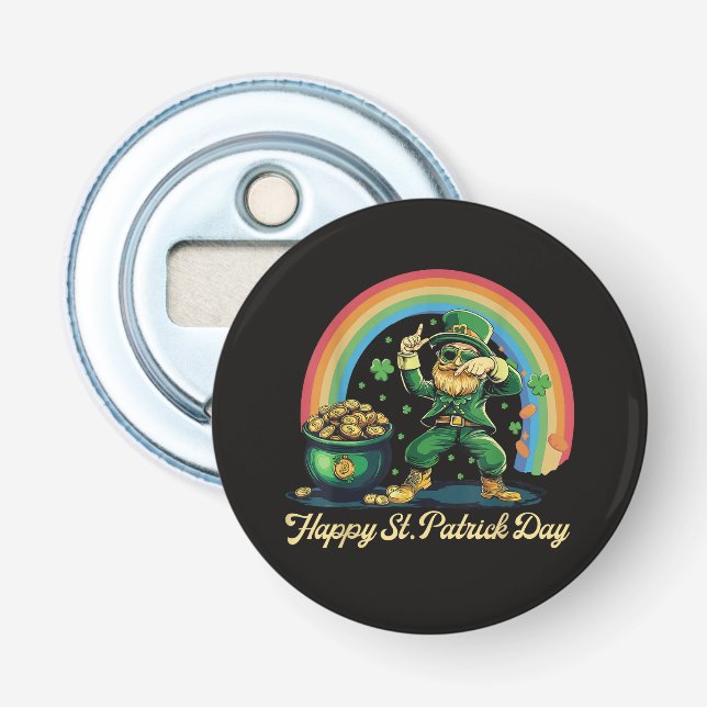 Glad St Patricks Day Rolig Leprechaun Flasköppnare (Framsidan)