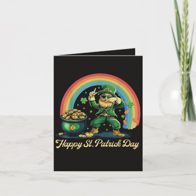 Glad St Patricks Day Rolig Leprechaun Helgkort (Framsida)