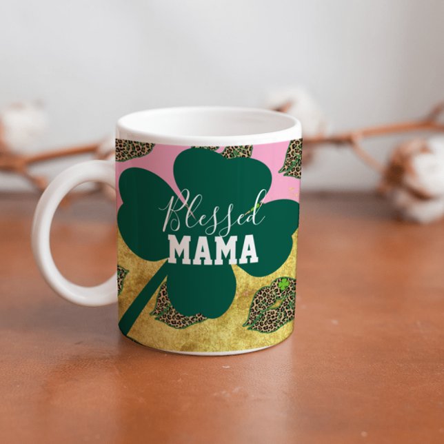 Glad St Patricks Day Salig Mamma Mamma  Kaffemugg (Skapare uppladdad)