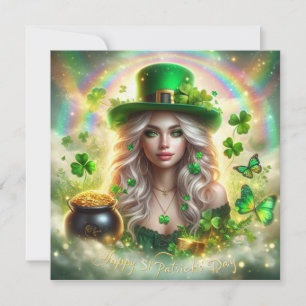 Glad St Patricks Day semesterkort Julkort