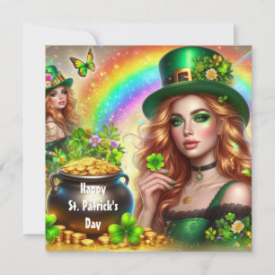 Glad St Patricks Day Semesterkort Julkort