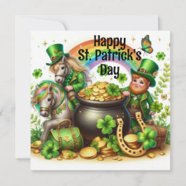 Glad St. Patricks Day Semesterkort Julkort