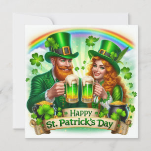 Glad St. Patricks Day semesterkort Julkort