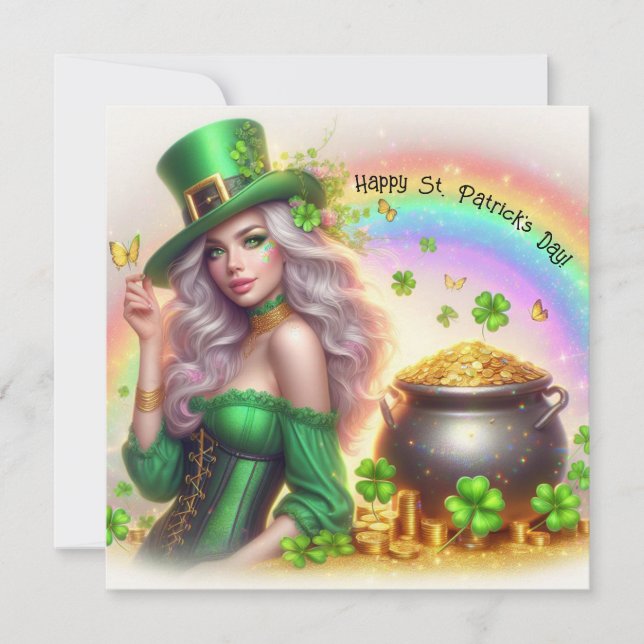 Glad St. Patrick's Day semesterkort Julkort (Framsida)