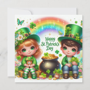 Glad St Patricks Day Semesterkort Julkort