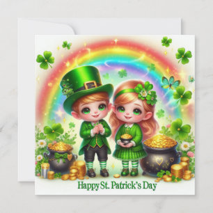 Glad St. Patricks Day semesterkort Julkort