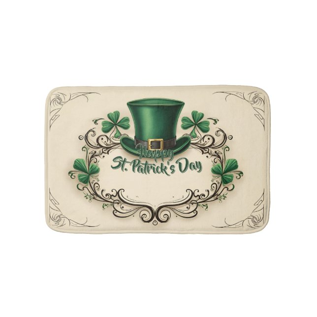 Glad St. Patrick's Day Shamrock-design Badrumsmatta (Framsidan)
