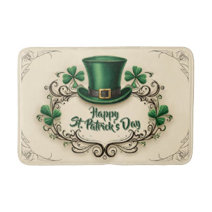 Glad St. Patrick's Day Shamrock-design Badrumsmatta