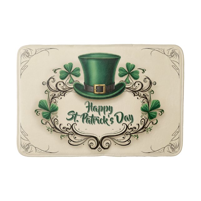 Glad St. Patrick's Day Shamrock-design Badrumsmatta (Framsidan)