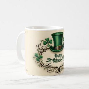 Glad St. Patrick's Day Shamrock-design Kaffemugg
