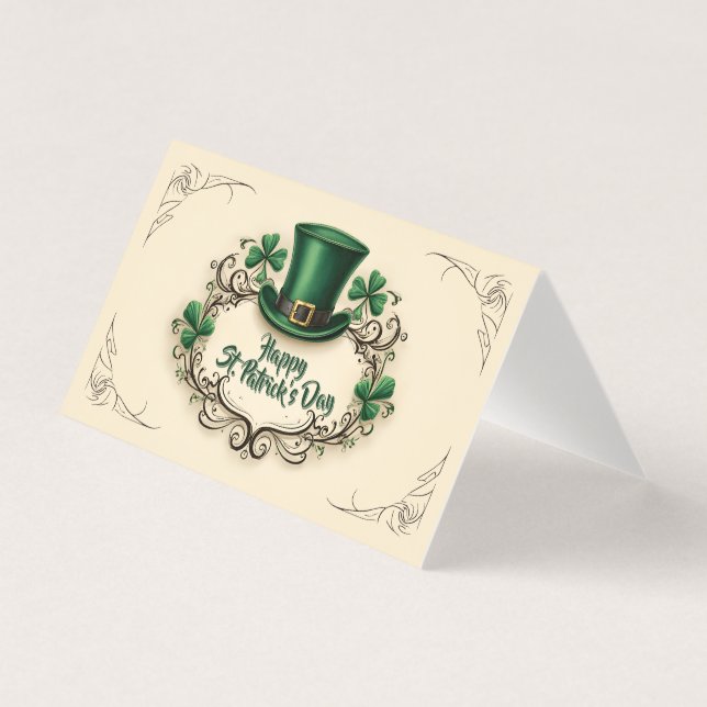 Glad St. Patrick's Day Shamrock-design Kort (Framsida)