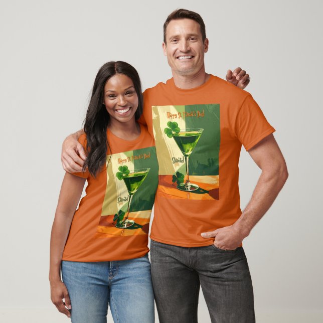 Glad St. Patrick's Day Shamrock Martini  T Shirt (Unisex)