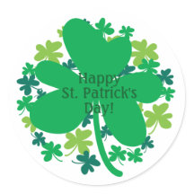 Glad St. Patrick's Day Shamrockklöver Klistermärke