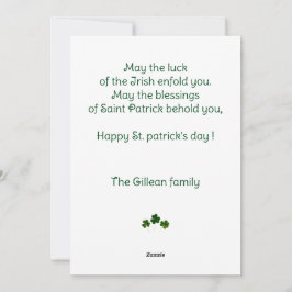 Glad St. Patrick's Day Shamrocks barn foto  Julkort