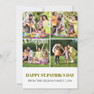 Glad St. Patrick's Day Shamrocks familjefoto Julkort