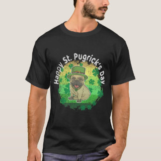 Glad St Patricks Day St Pugricks Pug Retro Solnedg T Shirt