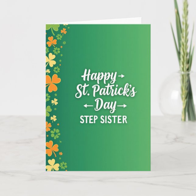 Glad St. Patricks Day Stegsyster Kort (Framsida)